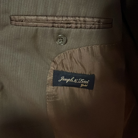 Joseph & Feiss Gold Label Olive Pinstripe 2 piece suit. 60L - Picture 5 of 14